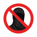 Stop terrorism icon. Prohibition sign. Vector illustration