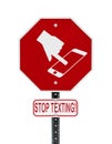 Stop Texting Icon Sign - isolated