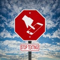 Stop Texting Sign - square