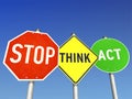 Stop, Think and Act Royalty Free Stock Photo