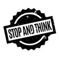 Stop And Think rubber stamp