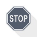 Stop traffic sign, flat design vector illustration for apps and webdesign Royalty Free Stock Photo