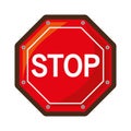 Stop traffic signal isolated icon Royalty Free Stock Photo