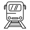 Stop train icon outline vector. Metro block
