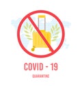 Stop travel motivation. Ban on luggage. Suitcase in prohibition sign. Stop cargo. Stay home during coronavirus epidemic