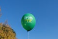 Stop ttip slogan on balloon