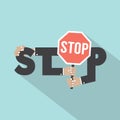 Stop Typography With Stop Signboard Design Royalty Free Stock Photo