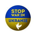 Stop ukraine war with dove bird