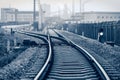 Stop using the Industrial railway track Royalty Free Stock Photo