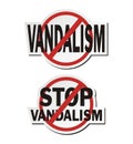 Stop vandalism - sticker sets