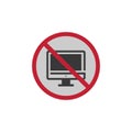 Stop Vector Desktop Computer Icon. Stock vector illustration isolated on white background Royalty Free Stock Photo