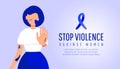 Stop Violence Against Women sign. Woman hand sign for stop abusing violence, human trafficking. Stop women abuse, woman victim