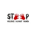 Stop Violence Against Women Poster.Stop Rape.Stop violence against womens And Girls. Royalty Free Stock Photo