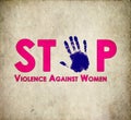 Stop violence against women retro
