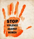 Stop violence against women retro Royalty Free Stock Photo