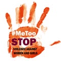 Stop violence against women Me too symbol Royalty Free Stock Photo