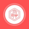 Stop violence color button icon. Protection of victims of bullying Royalty Free Stock Photo