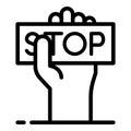 Stop violence icon, outline style Royalty Free Stock Photo