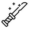 Stop violence knife icon, outline style