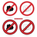 Stop violence sign in red color illustration Royalty Free Stock Photo