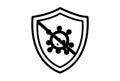 stop virus flat outline icon science symbol art sign artwork
