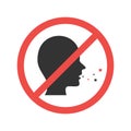 Stop virus. Quarantine vector icon. No sneeze sign is isolated on a white background