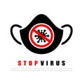 Stop virus vector icon Royalty Free Stock Photo