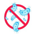 Stop viruses and bad bacterias or germs prohobition sign. Royalty Free Stock Photo