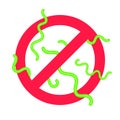 Stop viruses and bad bacterias or germs prohobition sign. Royalty Free Stock Photo