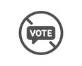 Stop voting simple icon. Do not vote sign. Vector