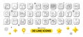 Stop voting, Smartphone payment and Ceiling lamp line icons pack. For web app. 3d design elements. Vector