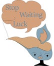 Stop waiting luck text and alladin lamp