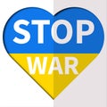 Stop war, love flag ukraine blue yellow