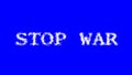 Stop War cloud text effect blue isolated background