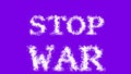 Stop War cloud text effect violet isolated background