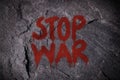 Stop war graffiti on the wall