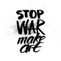 Stop war. Handdrawn brush ink lettering Royalty Free Stock Photo