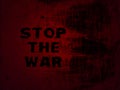 Stop the war. War lettering in black. Red - black background. A call to peace. Abstract background picture. No war