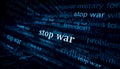 Stop war peace and freedom headline titles media 3d illustration