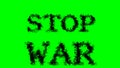 Stop War smoke text effect green isolated background
