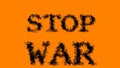 Stop War smoke text effect orange isolated background