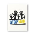 Stop War in Ukraine. Hands, Palms Up. Symbol of Struggle, Protest, Support Ukraine. No War. Vector Illustration. Slogan