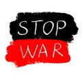 Stop the war in Ukraine poster, no war sign.