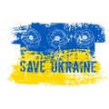 Stop war ukraine sketch. Support sign. Vector yellow and blue illustration design. Ukrainian national peace symbol