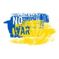 Stop war ukraine sketch. Support sign. Vector yellow and blue illustration design. Ukrainian national peace symbol