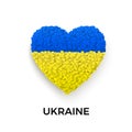 Stop The War in Ukraine template. Blue and yellow Ukraine flag in heart silhouette. Concept of freedom and peace. Stop war and Royalty Free Stock Photo