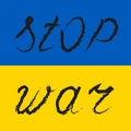 Stop the war, the Ukrainian flag is praying.Heart.Stop the war against Ukraine. Vector illustration