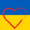 Stop the war, the Ukrainian flag is praying.Heart.Stop the war against Ukraine. Vector illustration