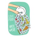 Stop Wasting Food Illustration Royalty Free Stock Photo