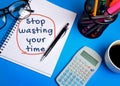 Stop wasting your time word Royalty Free Stock Photo